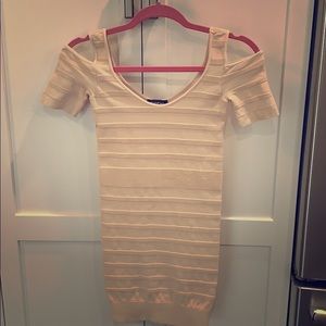 BEBE fitted Beige Dress! Worn Once!